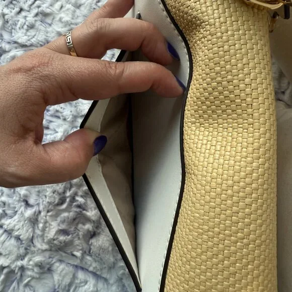 Michael Kors Cece Medium Straw and Studded Shoulder Bag - NWOT - Picture 9 of 15